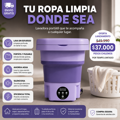 Lava Go – Mini Lavadora Plegable Portátil