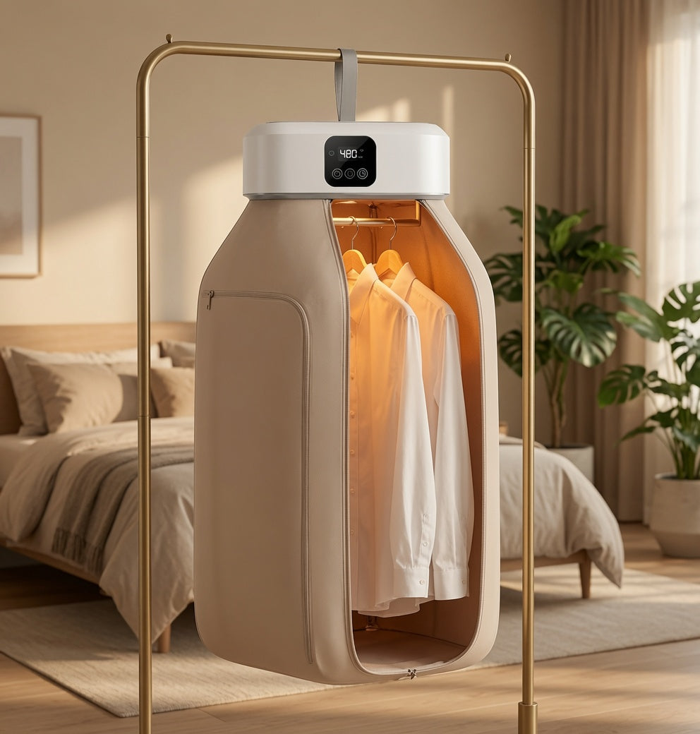 Secador colgante de ropa portátil Lava Go colgado con camisas secándose